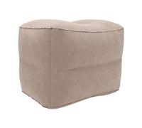 Jauarta Cojín reposapiés inflable de dos capas, válvula de aire individual, flocado de PVC, portátil, reduce la fatiga, cojín para los pies de avión para oficina, hogar, viajes en tren (gris)