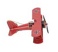 Jauarta Modelo de Avión Retro de Metal, Adorno Exquisito de Aviones Modernos, Decoración de la Cafetería para el café de Hierro Forjado Colgando por Moda Vintage (Rojo)