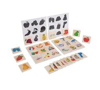 Jauarta Puzzle Shadow Board Matched Board, Wooden Shadow Matching Game para Aprender Clasificadores de Reconocimiento de Frutas, Desarrollar Habilidades Motoras Finas, Tablero de