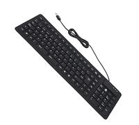 Jauarta Teclado 105 Teclas Español USB con Cable Portátil Plegable Silencioso Impermeable a Prueba de Polvo Teclado de Silicona