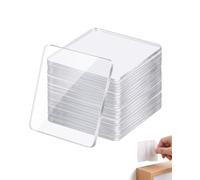 JAUBCN Almohadillas Adhesivas de Doble Cara, 20 Uds, 7,5 cm | Cuadrados transparentes con esquinas redondeadas para superficies lisas y objetos ligeros; pruebe antes la adherencia.