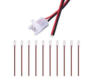 JAUHOFOGEI 10piezas 2 Pin Conector de Tira LED, Cable de extensión 20 AWG con 15cm para 10mm de Ancho LED Monocolor Tira Luces, Máx amperios 5A, sin Soldadura
