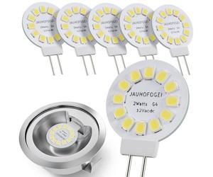 JAUHOFOGEI Bombilla LED G4 12V ac/dc Blanco Frio 6000K 2W sustituir Halógena G4 20W JC - Bombilla Campana Extractora G 4 - Mini Bombillas Lámpara para Foco - LED Light Bulb G 4 - Pack de 6 Unidades