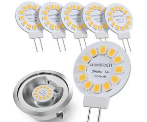 JAUHOFOGEI Bombilla LED G4 12V ac/dc Luz Calida 2700K 2W sustituir Halógena G4 20W JC - Bombilla Campana Extractora G 4 - Mini Bombillas Lámpara para Foco - LED Light Bulb G 4 - Pack de 6 Unidades