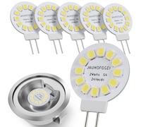 JAUHOFOGEI Bombilla LED G4 24V 28V Blanco Frio 6000K 2W sustituir Halógena G4 20W JC - Mini Bombillas Lámpara para Foco - LED Light Bulb G4 - Pack de 6 Unidades