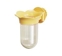 Jaula a prueba de fugas, soporte para verduras con depósito de agua en forma de flor, conserva los nutrientes, 48 horas de duración, proveedor de aves rico en vitaminas (amarillo, talla única)