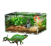 Jaula acrílica para reptiles - Recinto de hábitat de terrario | Caja de cultivo de reptiles Hábitat, tanque de terrario de reptiles acrílico transparente portátil para lagartos, serpientes, tortugas