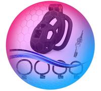 Jaula Antideslizante Masculina con 4 Anillos De TamañOs, Jaula De Resina Negra para Ejercicio Masculino-K + 1 (XS)