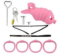Jaula Castidad Para Hombre Silicona Castidad Hombre Jaula Chastity Cage,Long1+belt