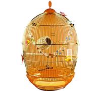 Jaula Clásica Retro para Pájaros, Jaula Decorativa Dorada para Loros, Jaulas De Cría Grandes, Nido para Palomas, Pájaros Perla Y Canarios(Gold-2)