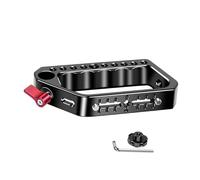 Jaula compacta de aluminio para cámara réflex digital con soportes dobles de zapata fría, diseño ergonómico de mango de 15 mm, rieles de 15 mm, abrazadera de barra para cámara réflex digital