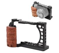 Jaula Completa para Cámara con Mango de Madera para, Extensión de Zapata Fría para Jaula de Grabación de Vídeo, Kit de Cámara Vlog de Filmación de Jaula de Vídeo para Cámara