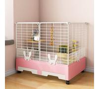 Jaula Conejo Conejera Interior - Hábitat De Conejos,Jaulas For Conejos Jaula For Conejillos De Indias De 2 Niveles,Jaula For Animales Pequeños con Ruedas For Conejitos Chinchillas Hurón(Color:9pcs-a)