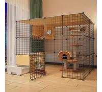 jaula conejo Conejera,jaula For Gatos,corral For Conejos For Mascotas DIY Con Puerta Y Caja De Arena For Gatos Cerrada, Jaula For Animales Pequeños For Gatitos,Cobayas, Conejitos Y Chinchillas,Ideal F