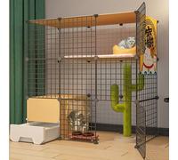 jaula conejo Conejera,jaula For Gatos,corral For Conejos For Mascotas DIY Con Puerta Y Caja De Arena For Gatos Cerrada, Jaula For Animales Pequeños For Gatitos,Cobayas, Conejitos Y Chinchillas,Ideal F