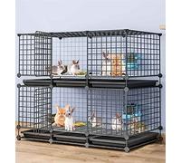 Jaula Conejo Interior, Parque Para Animales Pequeños Con Bandeja Jaulas Gallinas Ponedoras, Jaulas Para Cobayas, Jaulas Para Animales Pequeños, Fácil De Limpiar ( Color : Black , Size : 111*39*95cm )