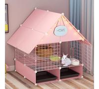 jaula conejo Jaula For Conejos,hábitat De Animales Pequeños,conejera For Mascotas,jaula For Conejos Con Bandejas Extraíbles Extraíbles, Accesorios De Techo Impermeables For Hurón Chinchilla(Color:Pink