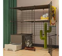 jaula conejo Parque Infantil For Gatos: Conejera For Mascotas, Corral Interior For Gatos Con Puerta Y Caja De Arena For Gatos Cerrada,Parque Infantil For Mascotas, Jaula For Animales Pequeños(Color:C1