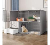 jaula conejo Parque Infantil For Gatos,Conejera For Mascotas,Hábitat De Animales Pequeños,Grande De 3 Niveles Con Puerta Y Caja De Arena Cerrada For Gatos, Uso For Gatitos, Conejitos, Chinchillas(Colo