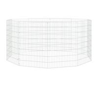 vidaXL Recinto Animales Corral 10 Paneles, Jaula para Conejos, Recinto para Animales Camperos, Corral Campero de Exterior, Hierro Galvanizado