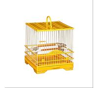 Jaula Cuadrada for pájaros con Soporte rodante y comedero, Jaula for pájaros de plástico portátil con Bandeja for pájaros pequeños, decoración Amarilla