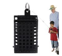 Jaula cuadrada para aparejos de | Aparejo cuadrado de metal para peces, dispositivo lanzador de cebo portátil, jaula de señuelo de y , cesta de alimentación para agua dulce y salada
