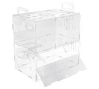 Jaula de Acrílico para Hámster Transparente, Villa Deluxe | Diseño Transpirable, Asa Aleatoria Incluida, Apta para Hámster Dorado y Erizo Pequeño