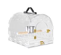 Jaula de acrílico transparente para viajes, portadores de pájaros al aire libre, jaula ventilada para pájaros, loros, transportadores de viaje para exteriores e interiores