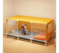 Jaula De Alambre De Metal Para Perros, Jaula Desmontable Para Gatos, Incluye Bandeja, Casa Interior Para Mascotas Para Animales Pequeños, Cachorros, Gatitos, Conejos, Pluma De Ejercicio(105*35*43cm)