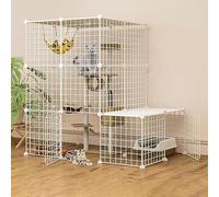 Jaula de alambre grande para mascotas, valla de metal plegable portátil para gatos y perros, perfecta para sala de estar y dormitorio