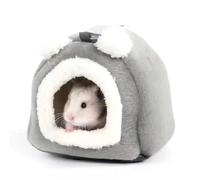 Jaula de algodón con patrón de dibujos animados para hámster y mascotas pequeñas, accesorios escondite de algodón para otoño e invierno, para mantener calientes ratas de cobaya (J)