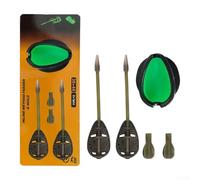 Jaula de alimentación para pesca de carpas | Jaula de cebo en línea de aleación de zinc con funda giratoria | Accesorio de aparejo de aparejos de pesca resistente | Negro y verde, (A)