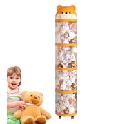 Jaula De Almacenamiento De Animales Rellenos, Ahorro De Espacio En El Tubo De Almacenamiento De Juguetes, Recipiente Transparente De Gran Capacidad Con Ruedas, Jaula De Almacenamiento De Juguetes R