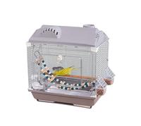 Jaula de aves de viaje - Alambre de hierro, a prueba de escape ligero portador con de alimentos, perca y botella de agua | Portable Cockatiel, Canaries, Lovebird, Conure Cage For Indoor, Outdoor