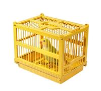 Jaula de aves de viaje: jaula con mango y percha de pie, portador portátil de cacatúas, refugio de viaje ligero para pájaros, de transporte segura para mascotas | Para Parquito de loro Perquito