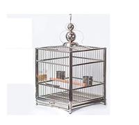 Jaula de aves sólida para interiores y exteriores, grande, de acero inoxidable, jaula de cría de periquitos de cacatúa, peonía, loro, jaula cuadrada para cacatúas, pinzones, jaula para periquitos (A)