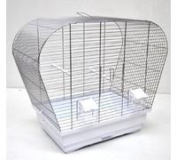 Jaula De Aves Vogelheim Para Periquitos Cromado Blanco 60 Cm