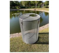 Jaula de bomba de sumidero de acero inoxidable, malla de filtro de bomba redonda, cubierta de barrera de bomba de alta resistencia, el orificio de salida está en un lado(42x40cm/16.54x15.75in)