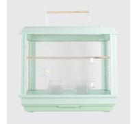 Jaula de cacatúa, jaula de canario, interruptor de perilla, con accesorios de alimentos y juguetes, chasis extraíble, para pequeñas y medianas (morado)