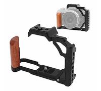 Jaula de Cámara para Nikon ZFC, Jaula de Cámara de Disparo Vertical con Mango de Madera y Orificio de Tornillo de 1/4 Pulgadas 3/8 Pulgadas, Montura de Zapata Fría