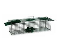 Jaula de Captura para Gatos y Conejos | 2 Puertas | Malla de Alambre Resistente | 61x17x17 cm