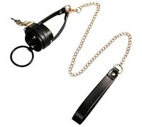 Jaula de Castidad de Cuero con Anillo para Pene y Testículos, Cage BDSM Bondage con Cadena Larga, Extensor Escrotal y Accesorio Fetish para Hombres Parejas