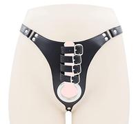 Jaula De Castidad Hombre Juegos Sexuales Piel Chastity Cage Belt Para Sexo Pareja Jaula De Para El Pene Bdsm Chastity Cage Male Juguetes Eróticos Para Adultos (Black)