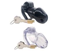 Jaula de castidad, jaula for pene, dispositivos de castidad, jaula de castidad masculina for hombres con 4 anillos(BLACK-S)