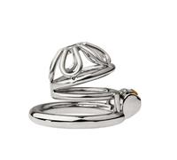 Jaula De Castidad Masculina De Acero Inoxidable,Tamaño S/M/L,Anillo De Metal Para Pene Con Cerradura,Juguetes Sexuales Bdsm Para Hombres,Color Blanco,Anillo De Arco De 40 Mm.