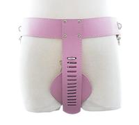 Jaula De Castidad Mujer Juegos Sexuales Mujeres Piel Chastity Cage Belt Con Candado Para Sexo Pareja Jaula De Para El Bdsm Chastity Cage Juguetes Eróticos Para Adultos (Pink)