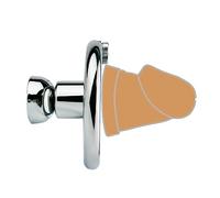 Jaula de Castidad Negativa de Acero Inoxidable para Hombres Jaula para Pene Ventilación Plana Jaula para Pene con Carne Juego de Consolador Realista Juguete Sexual Bondage(M-dildo -55 mm Basisring)