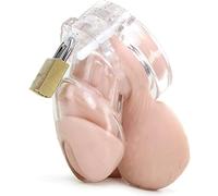 Jaula de castidad para hombre ABS cinturón de castidad masculino set con 5 anillos 33-46 mm juguetes sexuales cock cage discreta segura erótica BDSM juguetes eróticos adultos FOPS N22-1