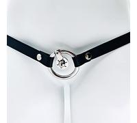 Jaula de castidad para pene extra pequeña de acero inoxidable, juego de cinturón de castidad para hombres con correa para cinturón y tapón para pene, dilatador, jaula para pene, jaula para pene(Xs,45m