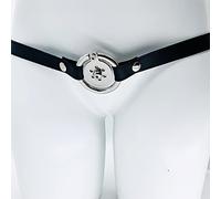 Jaula de castidad para pene extra pequeña de acero inoxidable, juego de cinturón de castidad para hombres con correa para cinturón y tapón para pene, dilatador, jaula para pene, jaula para pene(L,50mm